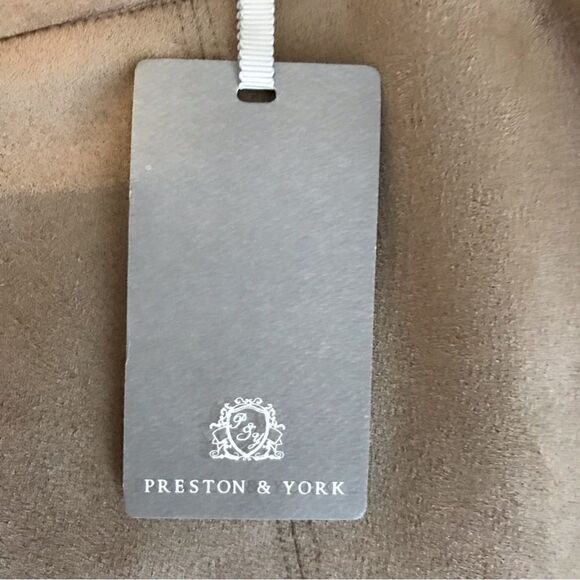 Preston & York Pant 18 Tan Faux Suede Straight Leg High Rise Ankle Length NWT - Picture 4 of 7